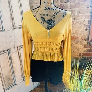 Mustard Mid Crop top.